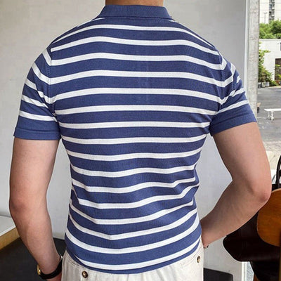 Blauw Gestreept Zakelijk Poloshirt