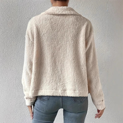 Velvet Witte Lappel Wollen Jas
