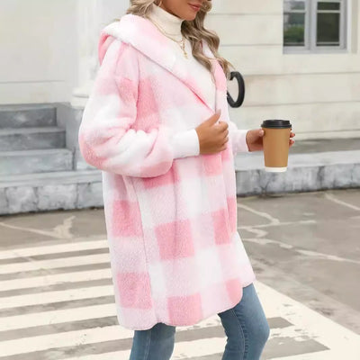 Mode Special Plaid Pluche Jas